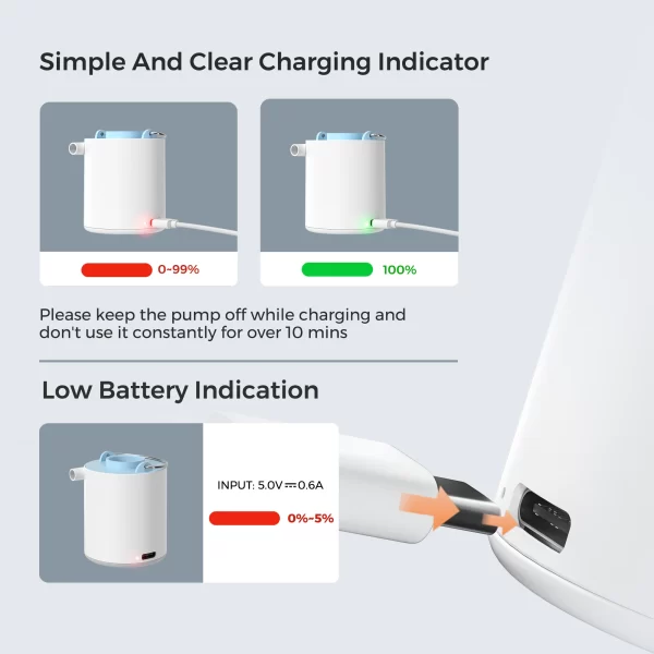 Ultra-Mini USB Air Pump – Fast Inflate & Deflate, USB Rechargeable - Image 6